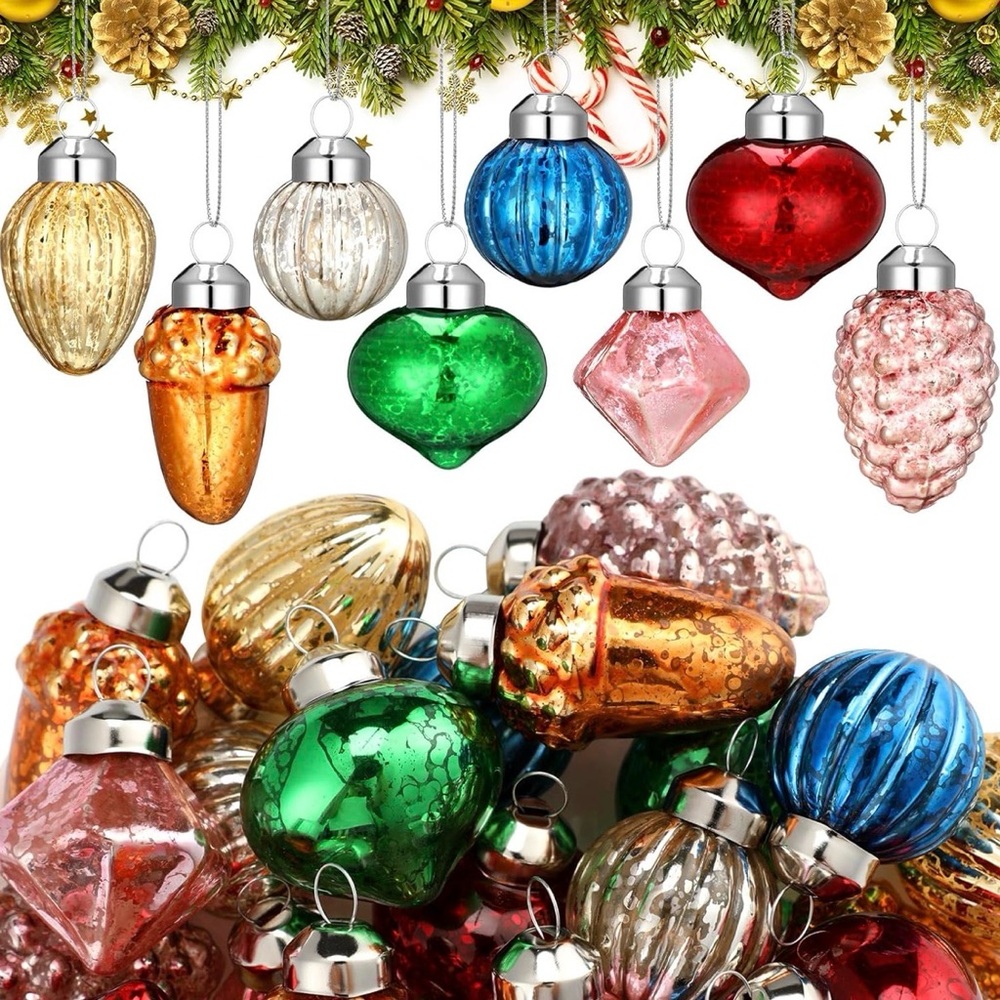 Vintage Christmas Mini Ornaments 8 Pieces